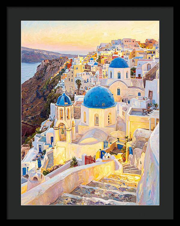 Greek Village At Dusk