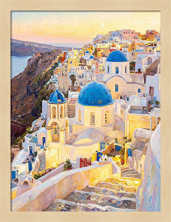 Greek Village At Dusk