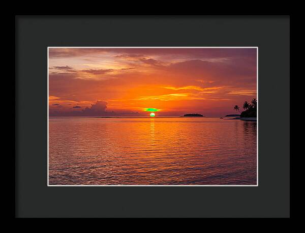 Green Flash At Sunset Moment
