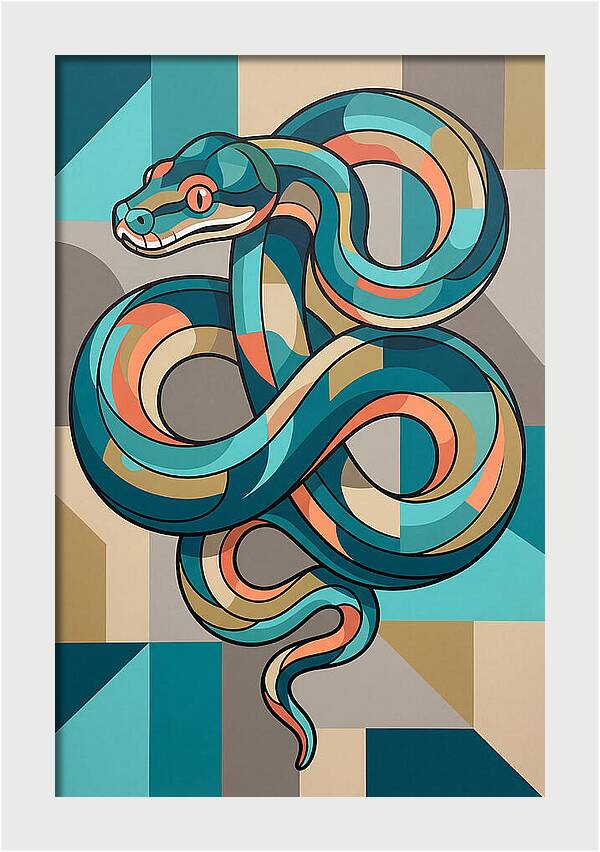 Green Tree Python Abstract