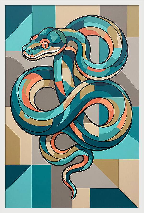 Green Tree Python Abstract