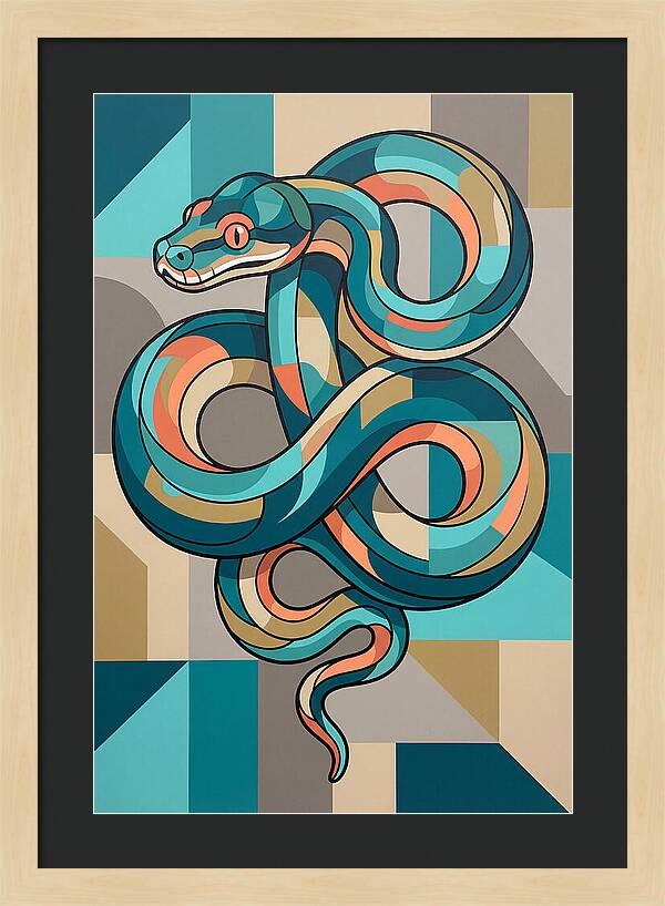 Green Tree Python Abstract
