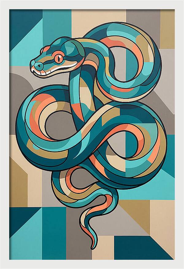 Green Tree Python Abstract
