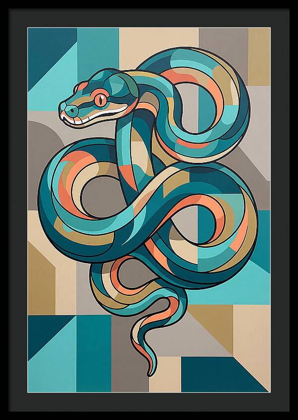 Green Tree Python Abstract