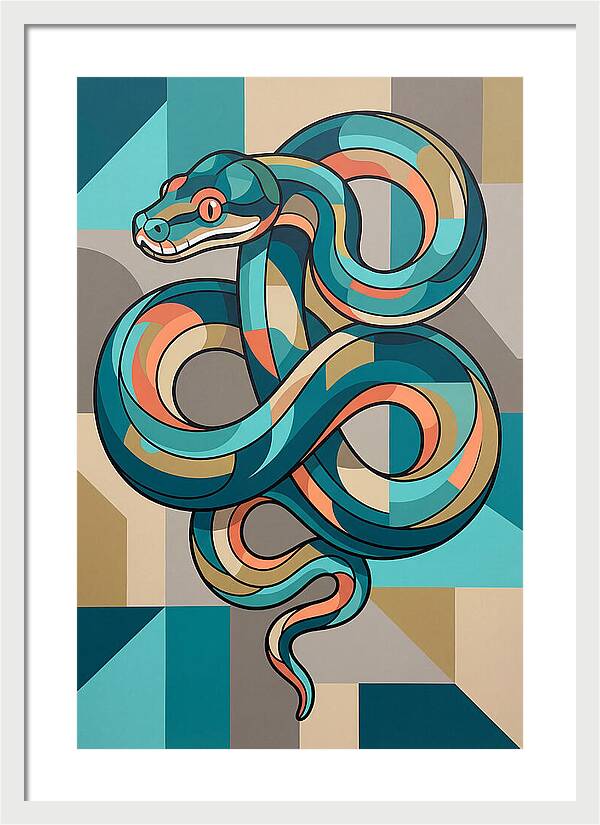 Green Tree Python Abstract