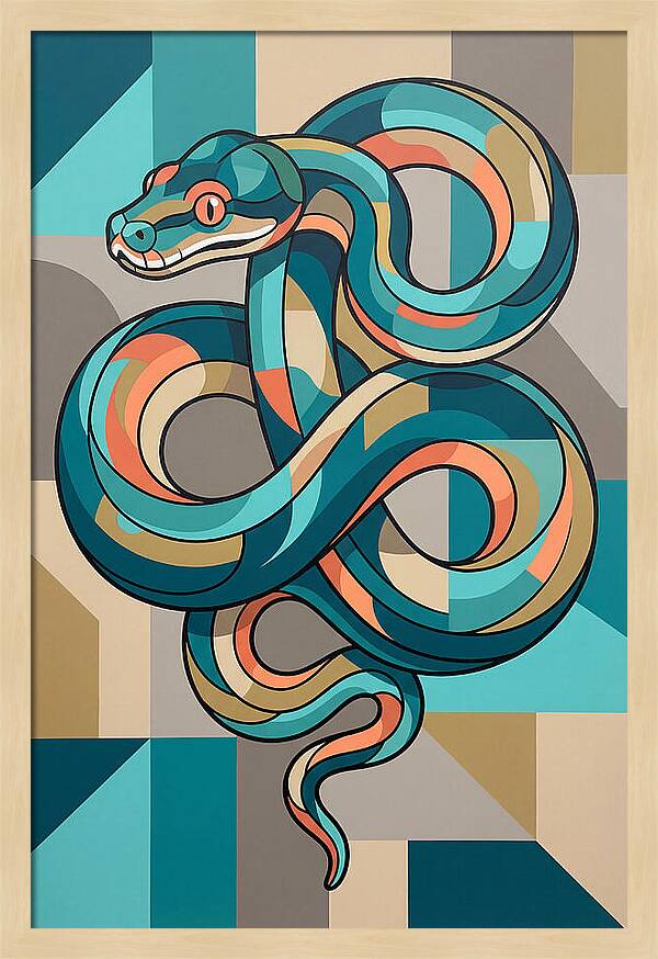 Green Tree Python Abstract