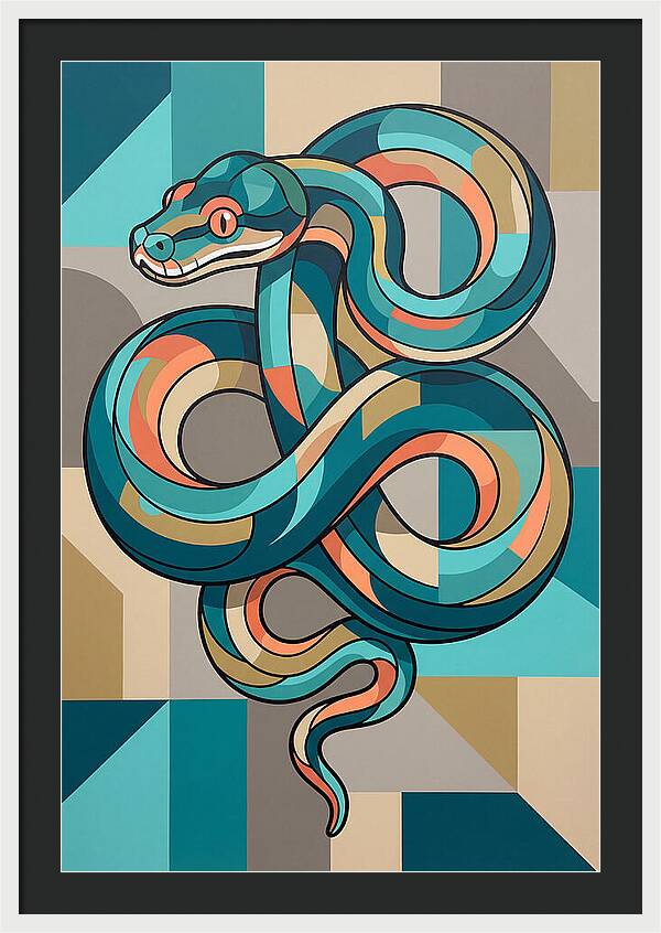 Green Tree Python Abstract