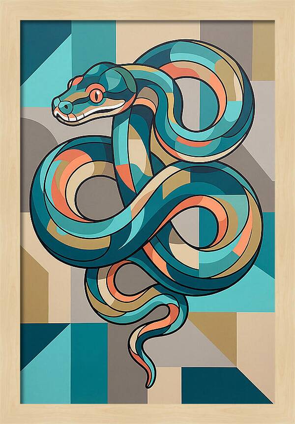 Green Tree Python Abstract