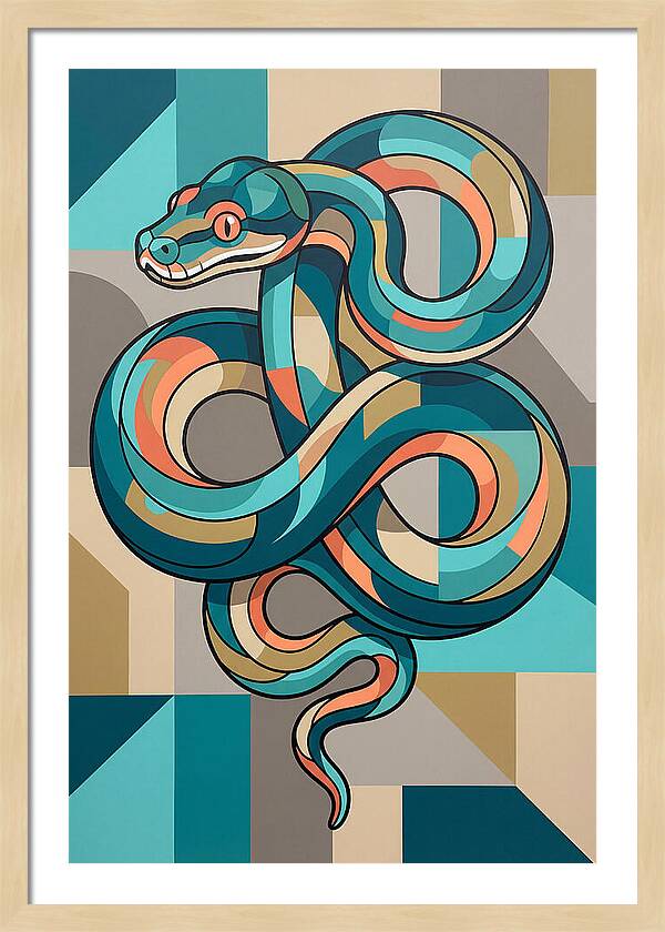 Green Tree Python Abstract