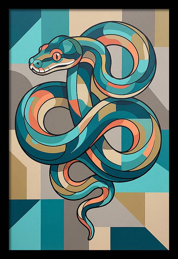 Green Tree Python Abstract