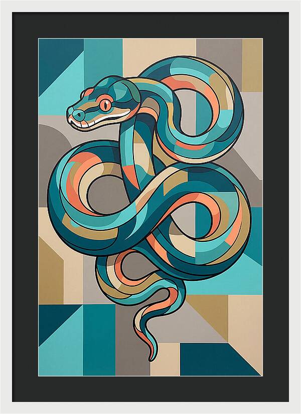 Green Tree Python Abstract