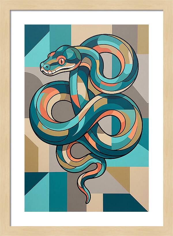 Green Tree Python Abstract