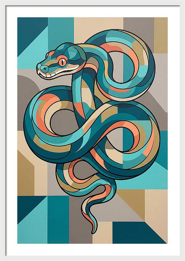 Green Tree Python Abstract