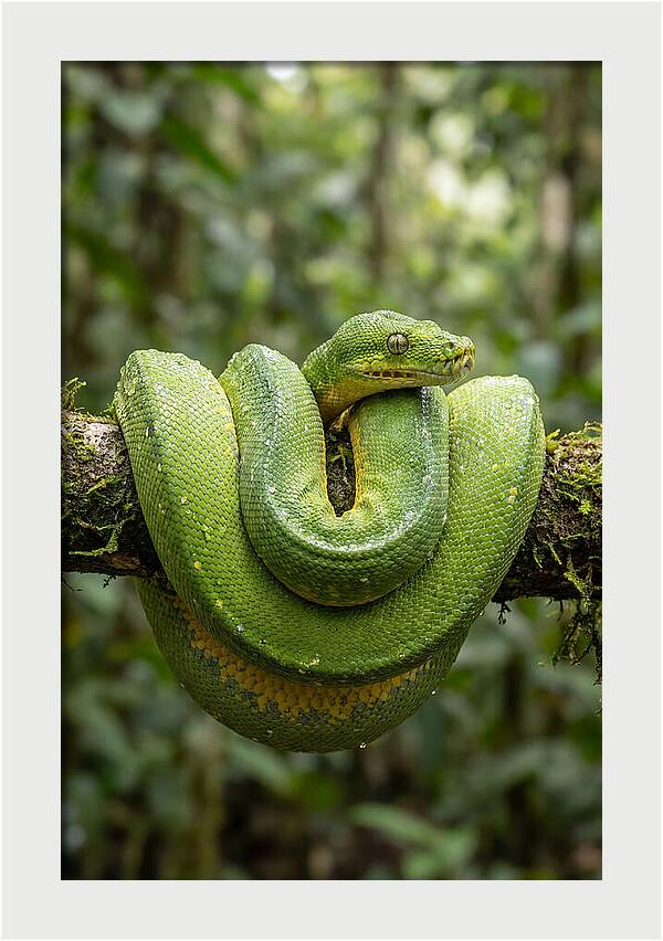 Green Tree Python Coiled