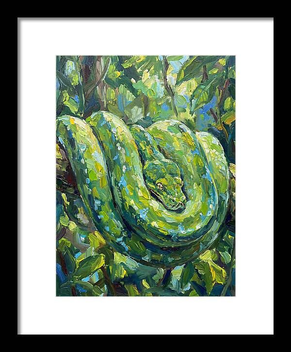 Green Tree Python In Lush Habitat