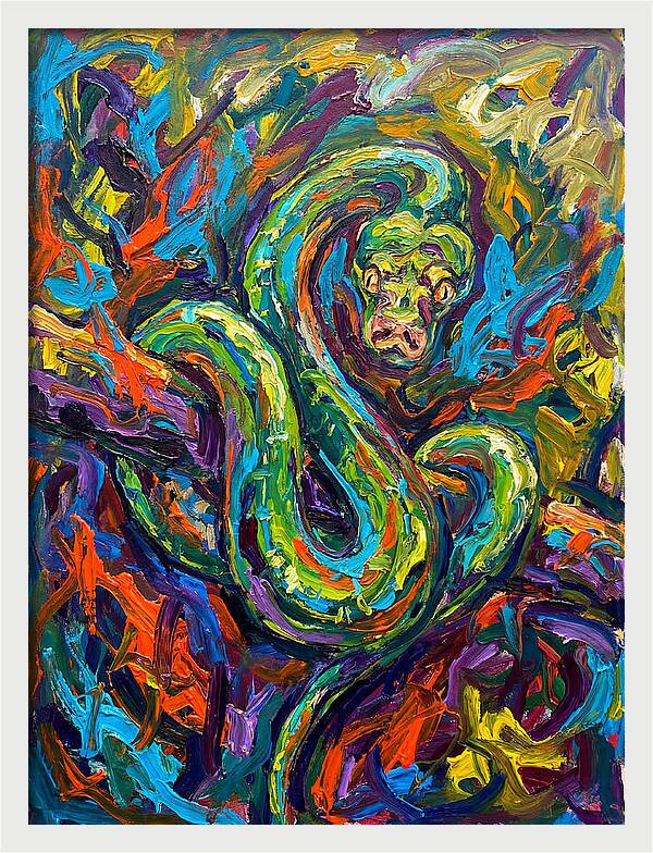 Green Tree Python In Vibrant Colors