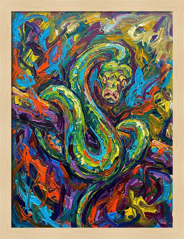 Green Tree Python In Vibrant Colors
