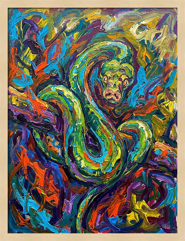 Green Tree Python In Vibrant Colors