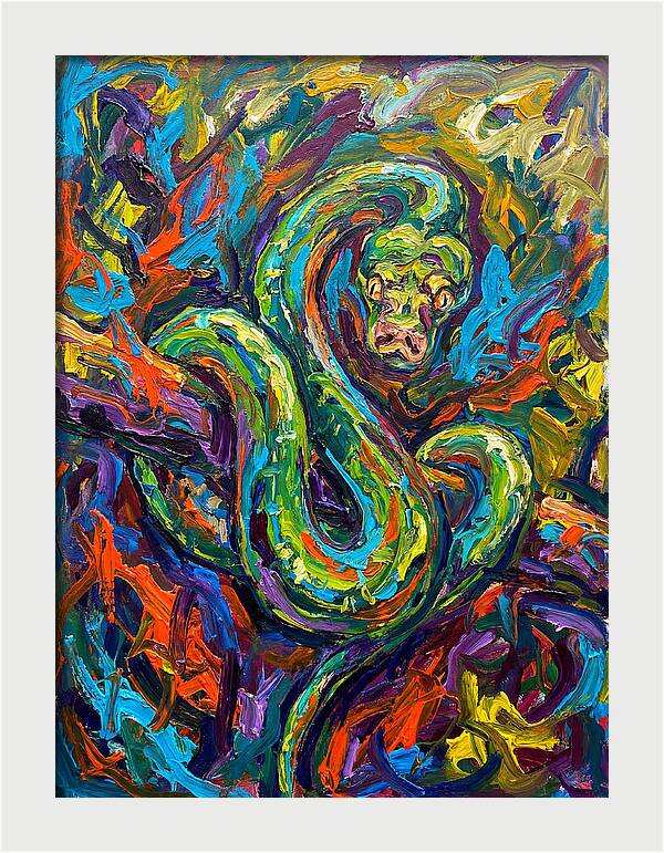 Green Tree Python In Vibrant Colors
