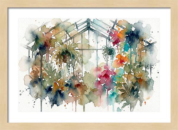 Greenhouse Serenity In Watercolor