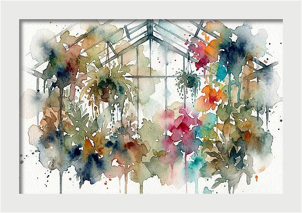Greenhouse Serenity In Watercolor