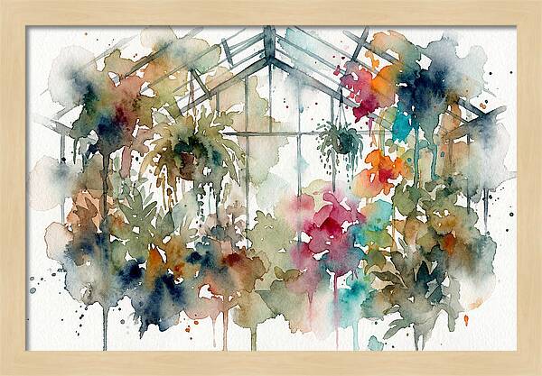 Greenhouse Serenity In Watercolor