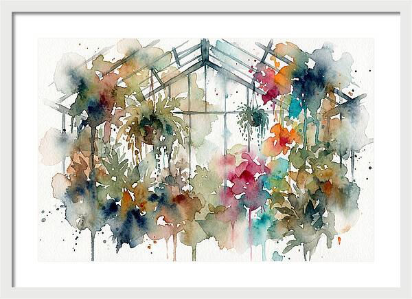 Greenhouse Serenity In Watercolor
