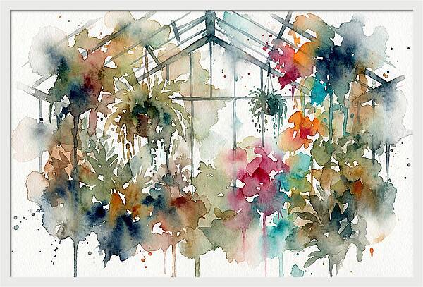 Greenhouse Serenity In Watercolor