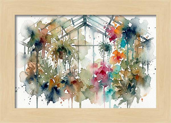 Greenhouse Serenity In Watercolor