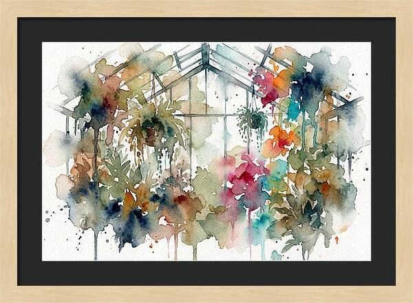 Greenhouse Serenity In Watercolor