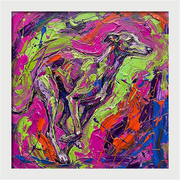 Greyhound In Vibrant Motion