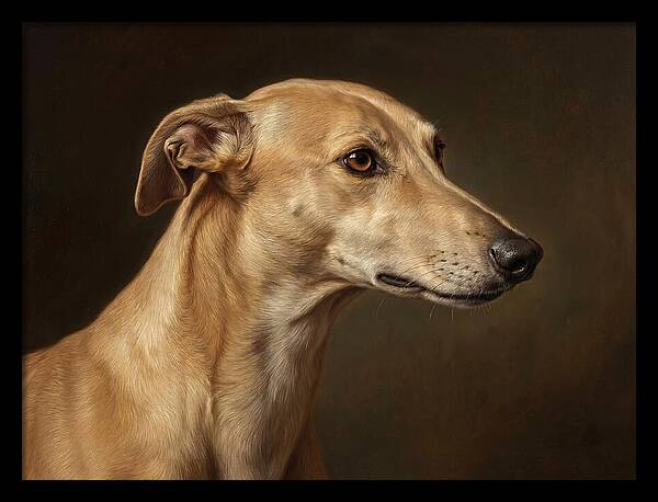 Greyhound Portrait In Realism