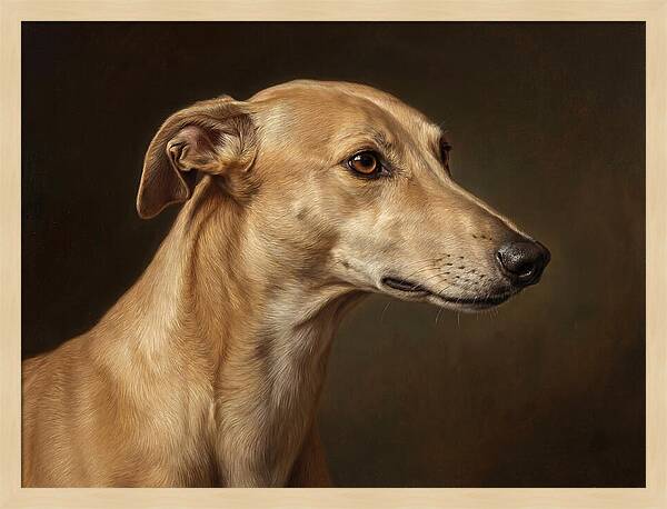 Greyhound Portrait In Realism