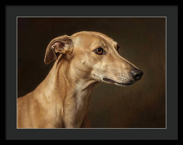 Greyhound Portrait In Realism