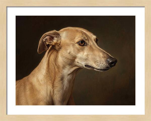 Greyhound Portrait In Realism