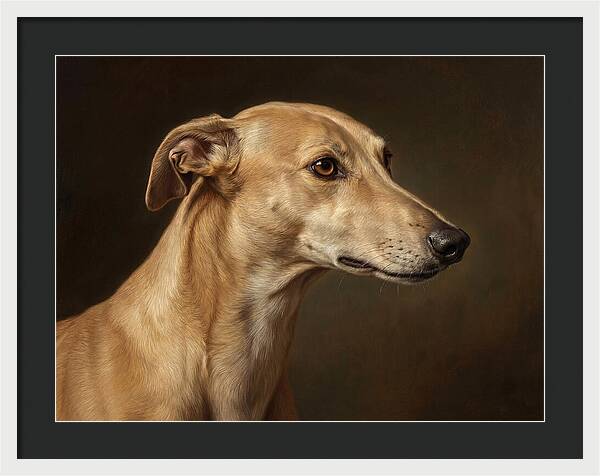 Greyhound Portrait In Realism