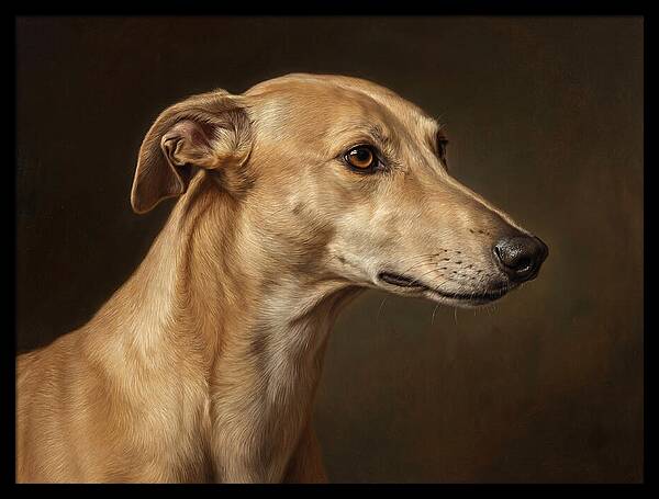 Greyhound Portrait In Realism