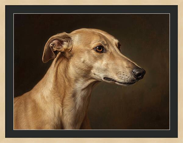 Greyhound Portrait In Realism