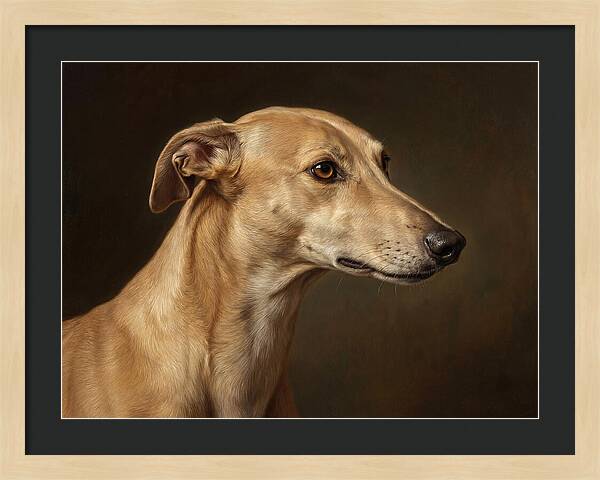 Greyhound Portrait In Realism