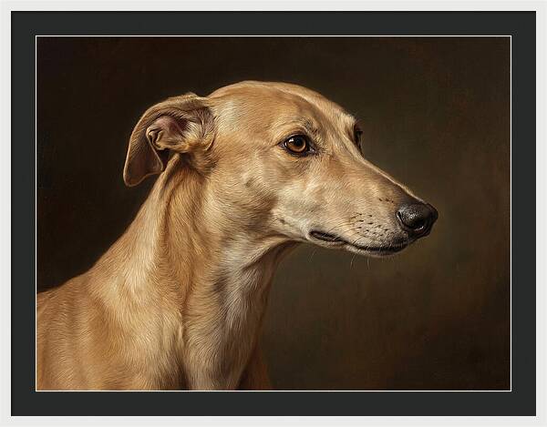 Greyhound Portrait In Realism