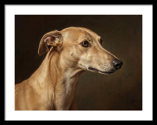 Greyhound Portrait In Realism