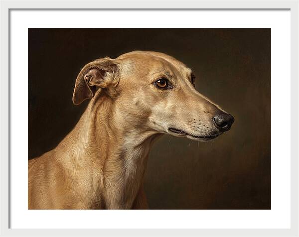 Greyhound Portrait In Realism