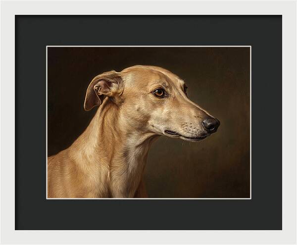 Greyhound Portrait In Realism