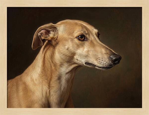 Greyhound Portrait In Realism