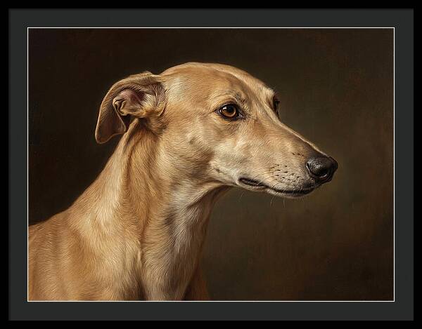 Greyhound Portrait In Realism