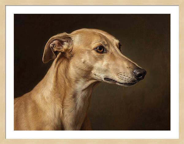 Greyhound Portrait In Realism