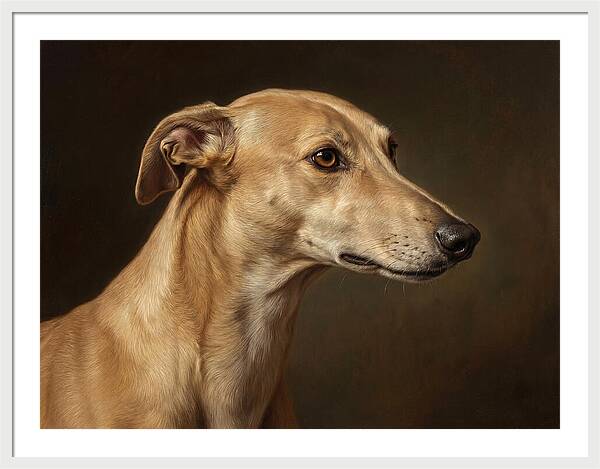 Greyhound Portrait In Realism