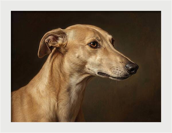 Greyhound Portrait In Realism
