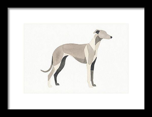 Greyhound Silhouette In Watercolor