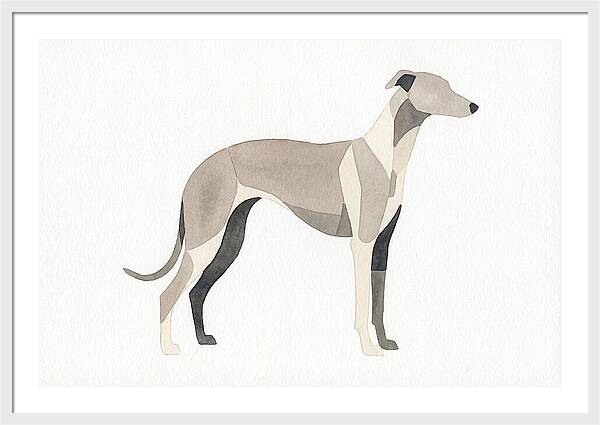 Greyhound Silhouette In Watercolor